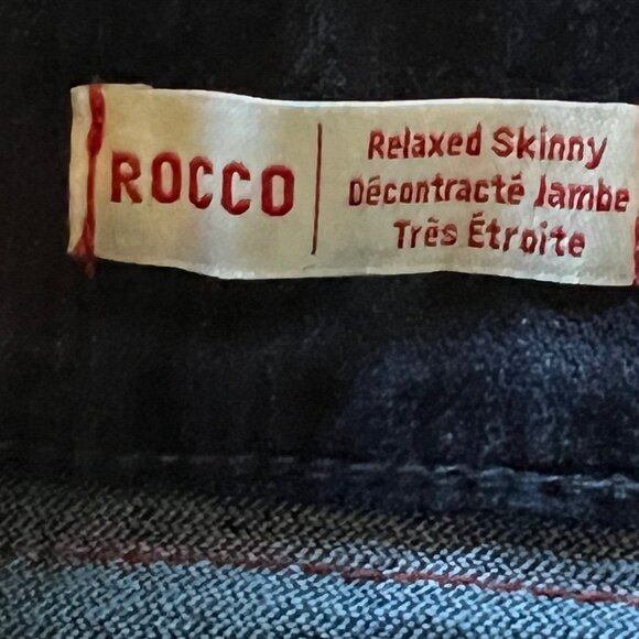 True Religion Rocco Relaxed Skinny Denim Jeans Dark Wash Sz 33 flap Pocket - Picture 11 of 14